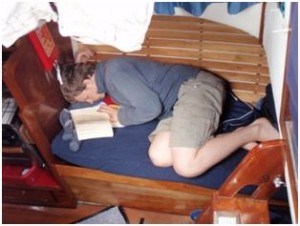 William, in characteristic pose on his bunk.