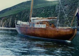 Josephine at anchor in North Haven, Fair Isle
