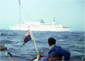 Passing ship